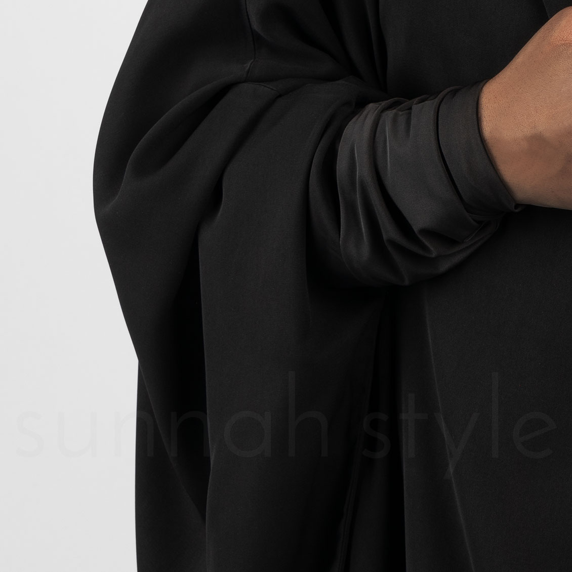 Sunnah Style Plain Jilbab Top Knee Length Black